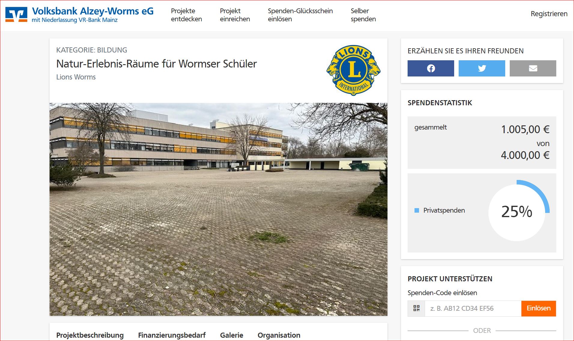 Spendenplattform VB Alzey-Worms